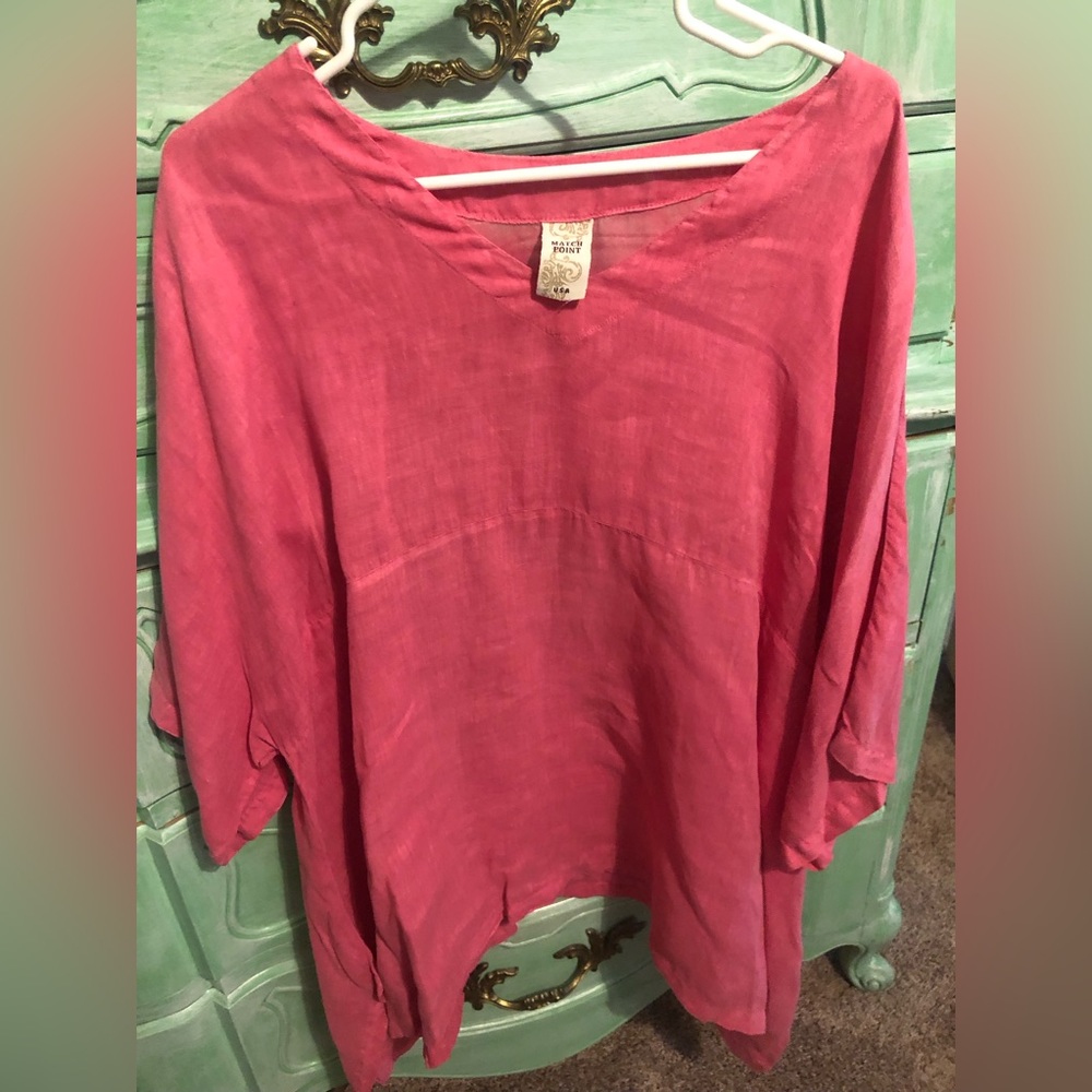 Pink linen top